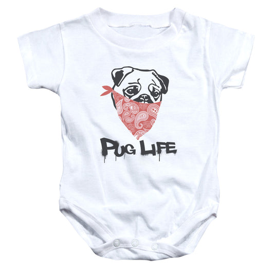 Pug Life - Infant Snapsuit - White - Sm