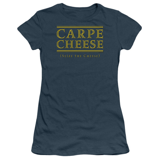Carpe Cheese - Short Sleeve Junior Sheer - Indigo T-shirt