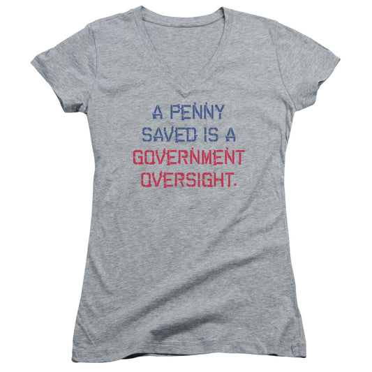 A Penny Saved - Junior V-neck - Athletic Heather