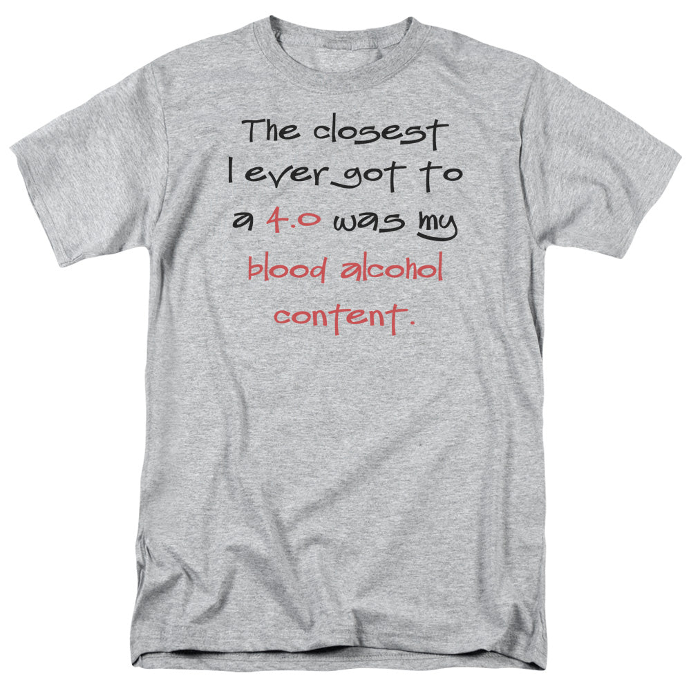 4.0 Blood Alcohol - Short Sleeve Adult 18 - 1 - Athletic Heather T-shirt