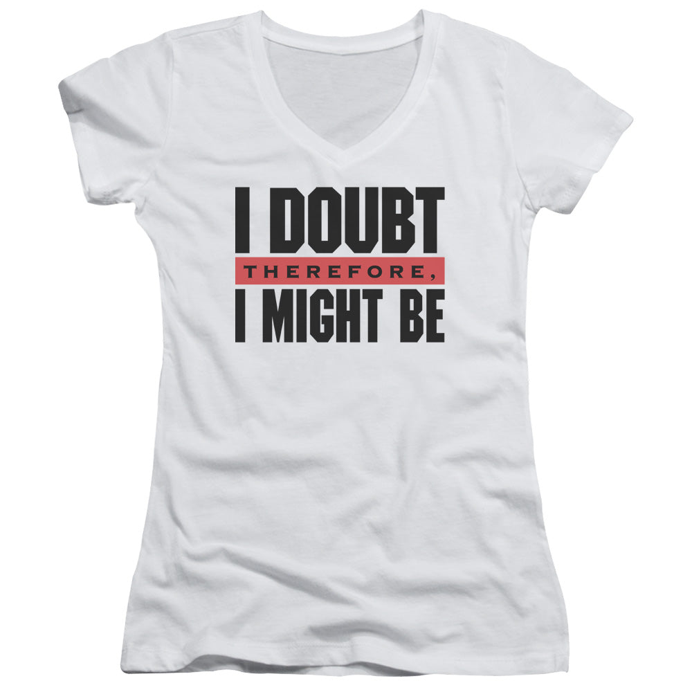 I Doubt - Junior V-neck - White