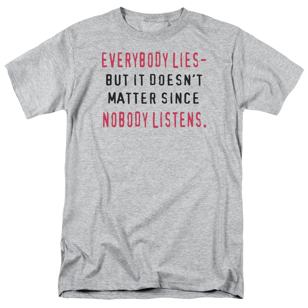 Everybody Lies - Short Sleeve Adult 18 - 1 - Athletic Heather T-shirt