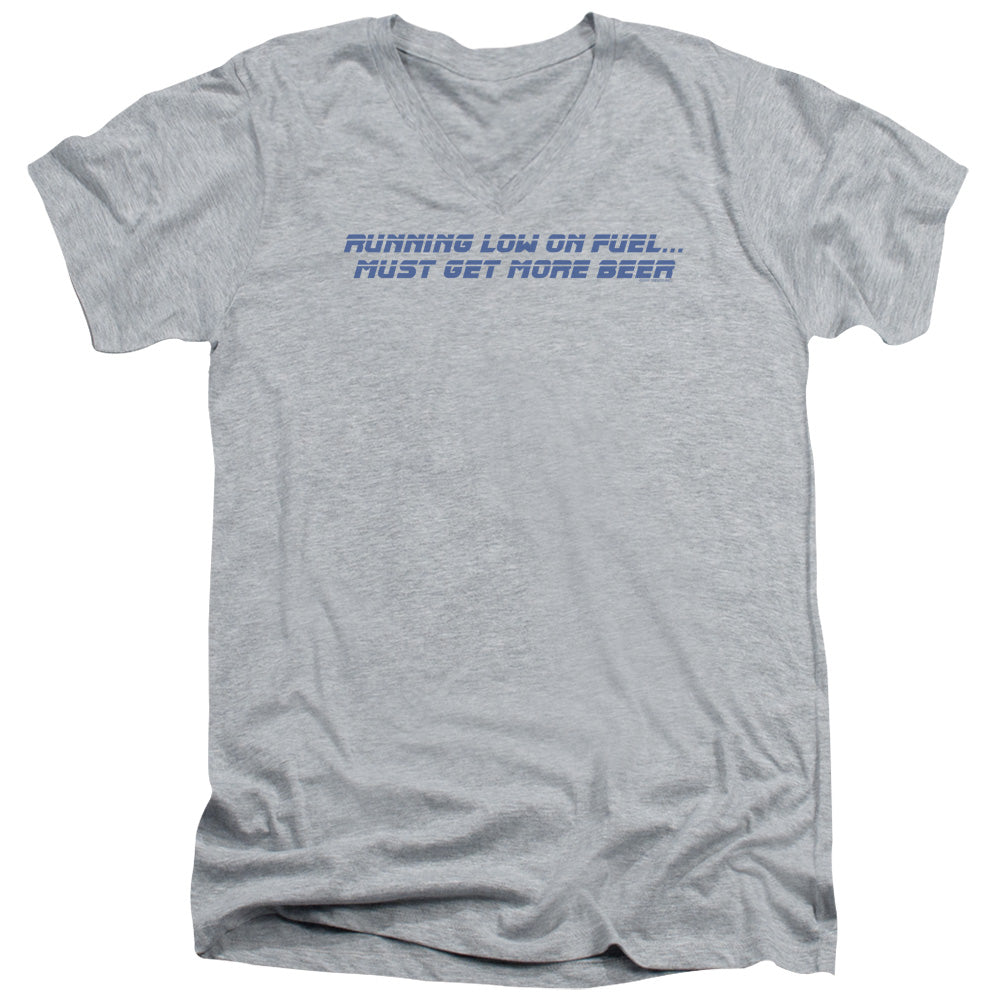 Running Low On Fuel - Short Sleeve Adult V-neck - Athletic Heather T-shirt