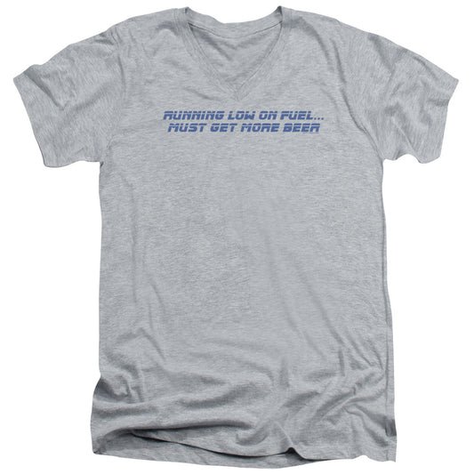 Running Low On Fuel - Short Sleeve Adult V-neck - Athletic Heather T-shirt