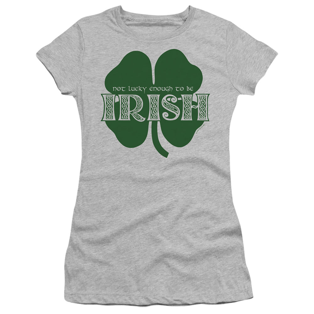 Lucky To Be Irish - Short Sleeve Junior Sheer - Athletic Heather T-shirt