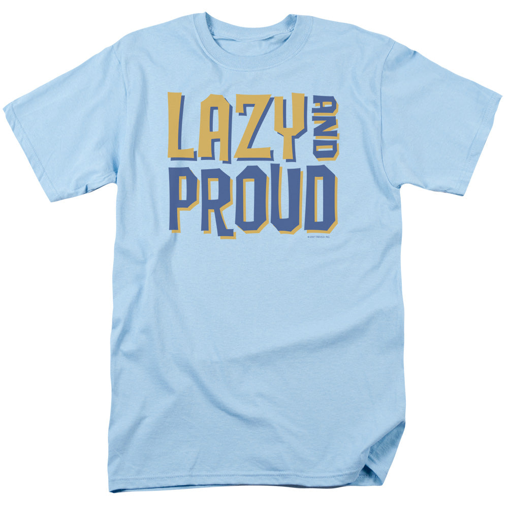 Lazy And Proud - Short Sleeve Adult 18 - 1 - Light Blue T-shirt