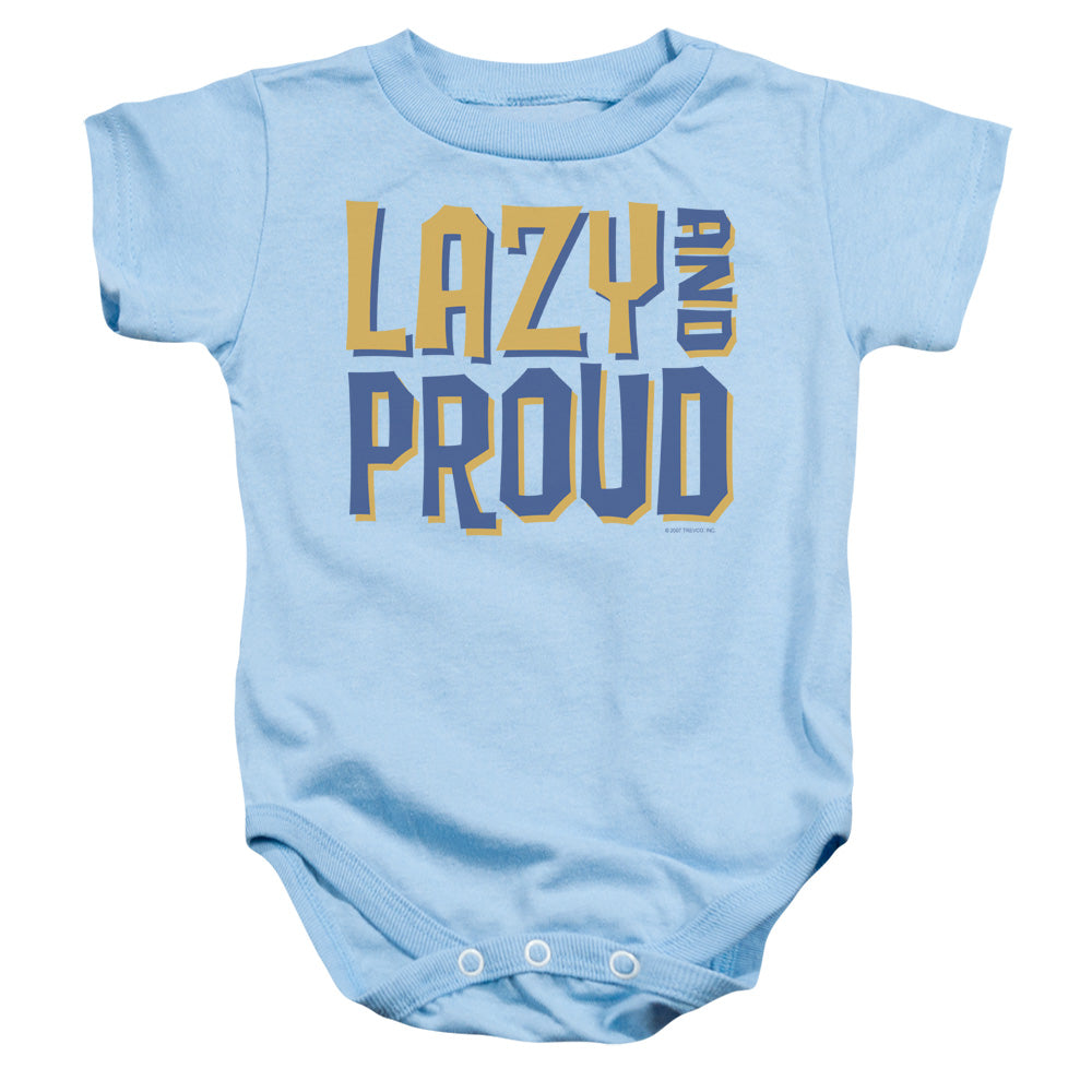 Lazy And Proud - Infant Snapsuit - Light Blue