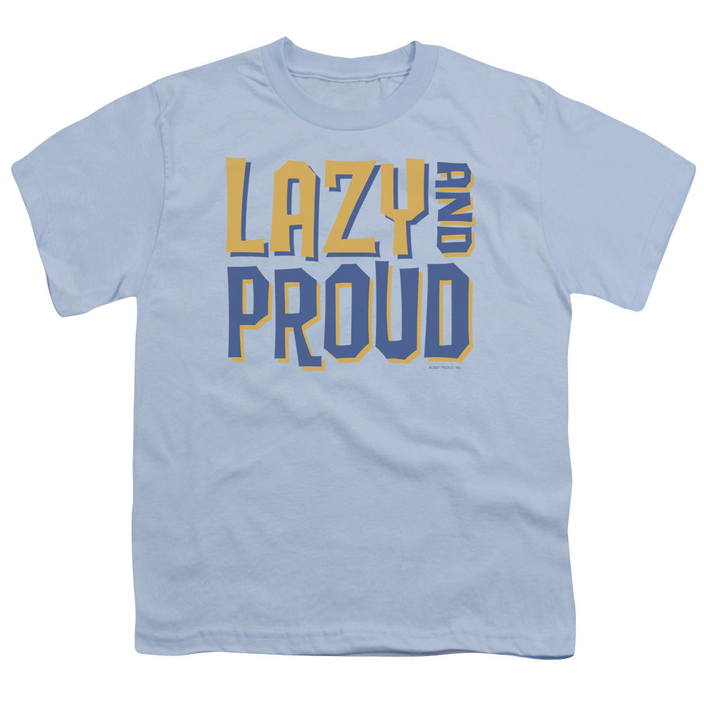 Lazy And Proud - Short Sleeve Youth 18 - 1 - Light Blue T-shirt