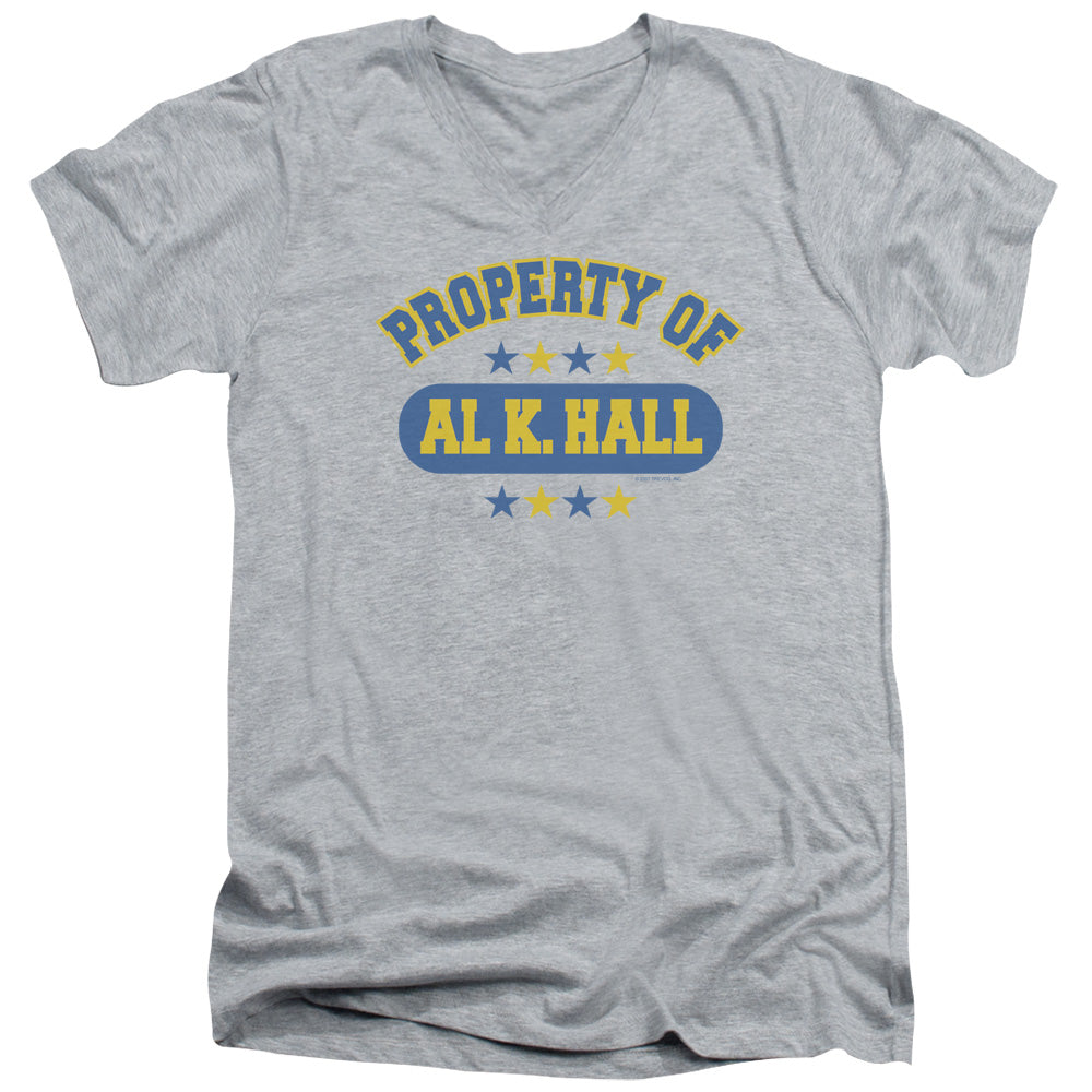 Property Of Al K. Hall - Short Sleeve Adult V-neck - Athletic Heather T-shirt