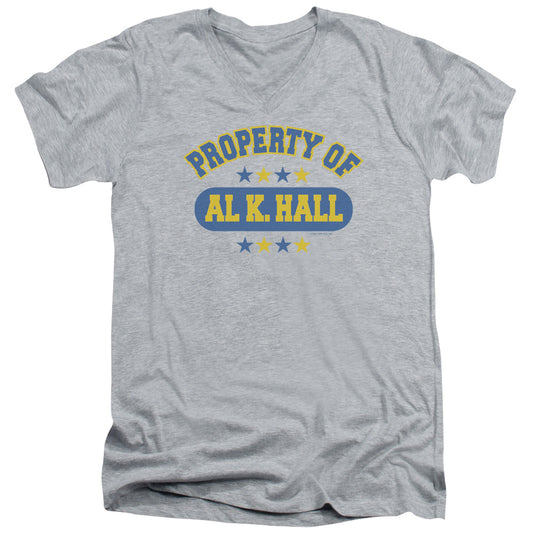Property Of Al K. Hall - Short Sleeve Adult V-neck - Athletic Heather T-shirt