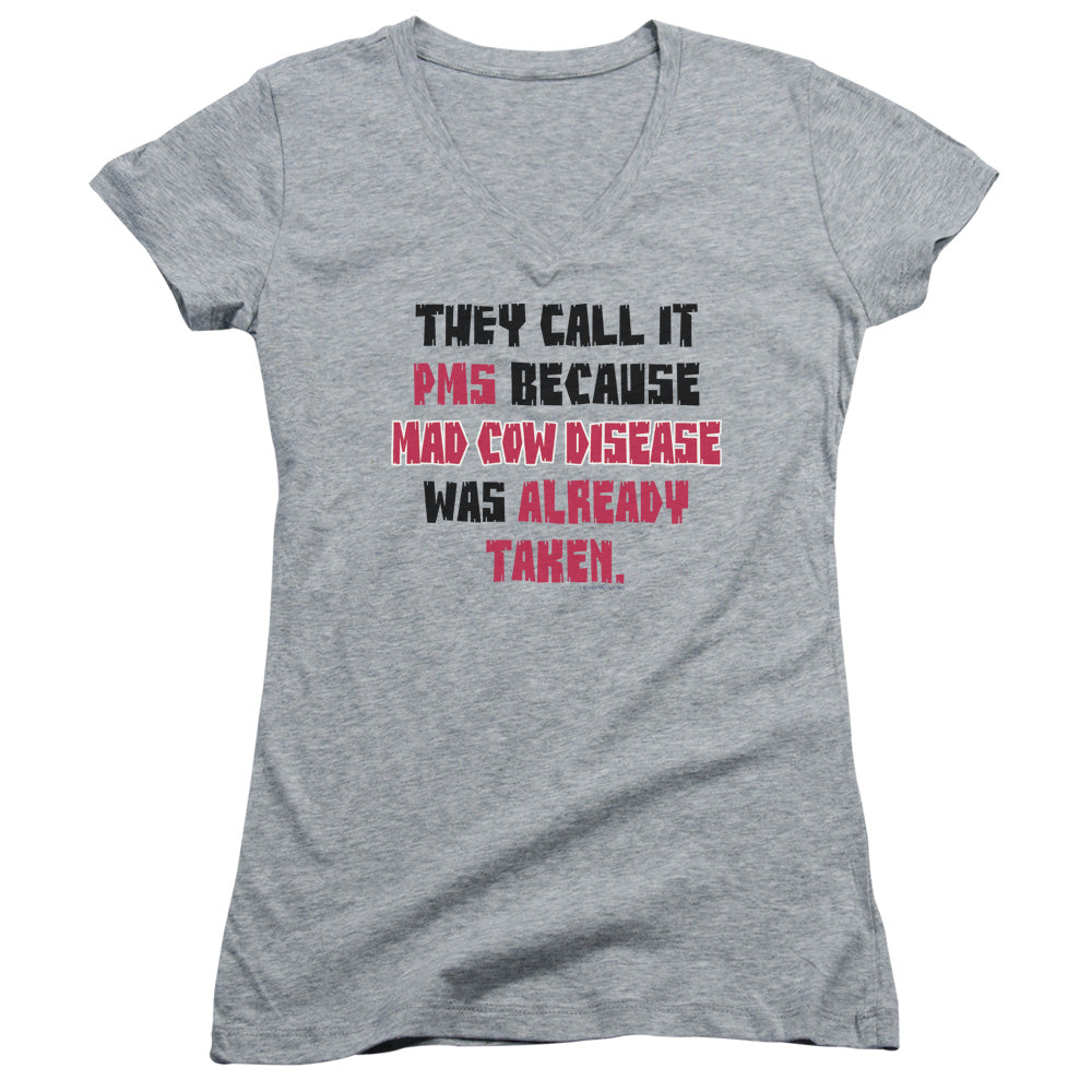 They Call It Pms - Junior V-neck - Athletic Heather