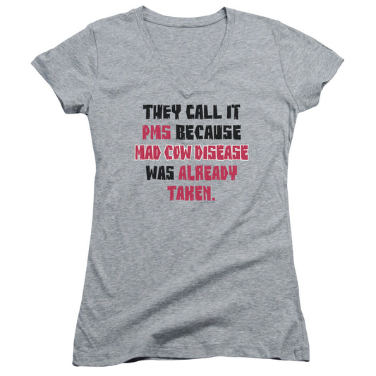 They Call It Pms - Junior V-neck - Athletic Heather