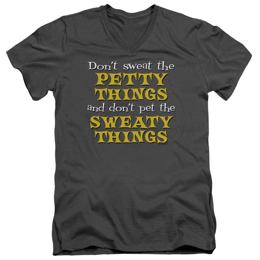 Petty Things - Short Sleeve Adult V-neck - Charcoal T-shirt