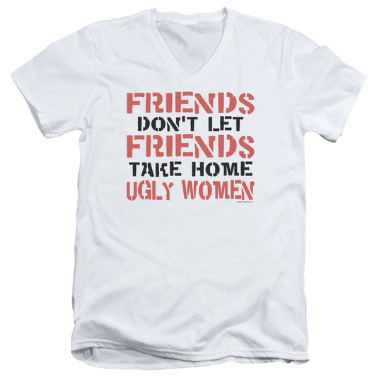 Friends...ugly Women - Short Sleeve Adult V-neck 30 - 1 - Athletic Heather T-shirt