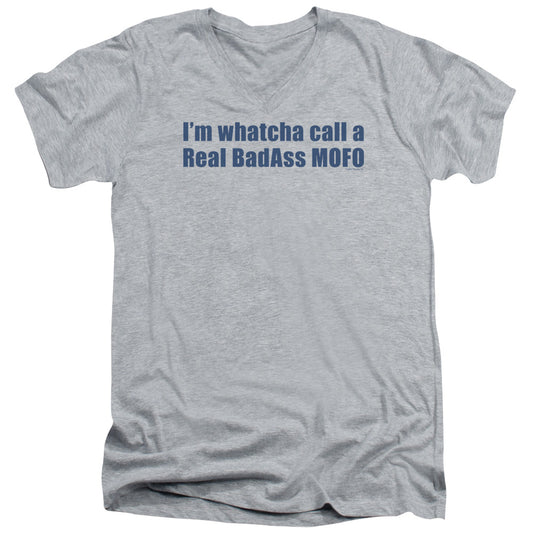 Badass Mofo - Short Sleeve Adult V-neck - Athletic Heather T-shirt