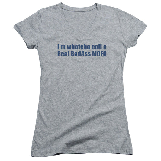 Badass Mofo - Junior V-neck - Athletic Heather