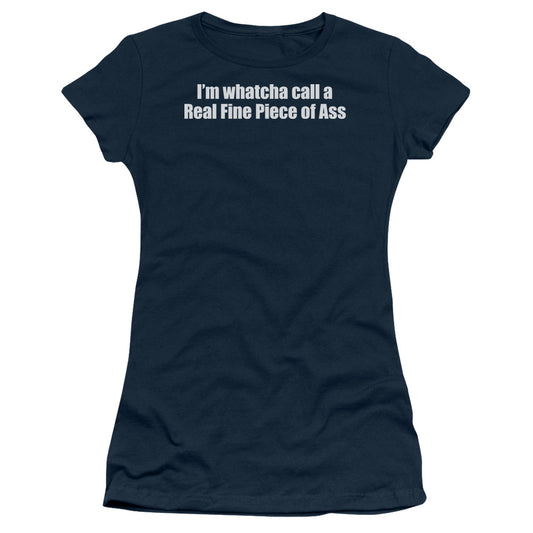 Fine Piece Of Ass - Short Sleeve Junior Sheer - Navy T-shirt
