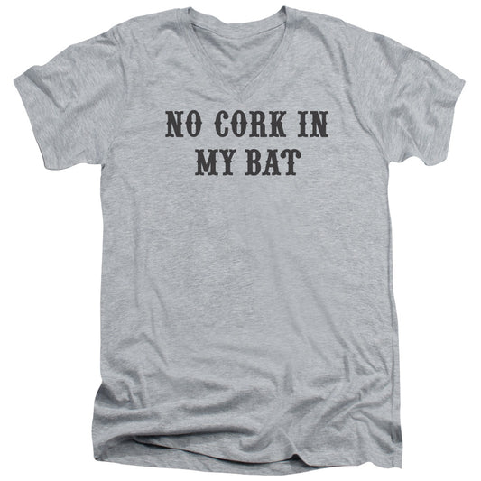 No Cork - Short Sleeve Adult V-neck - Athletic Heather T-shirt