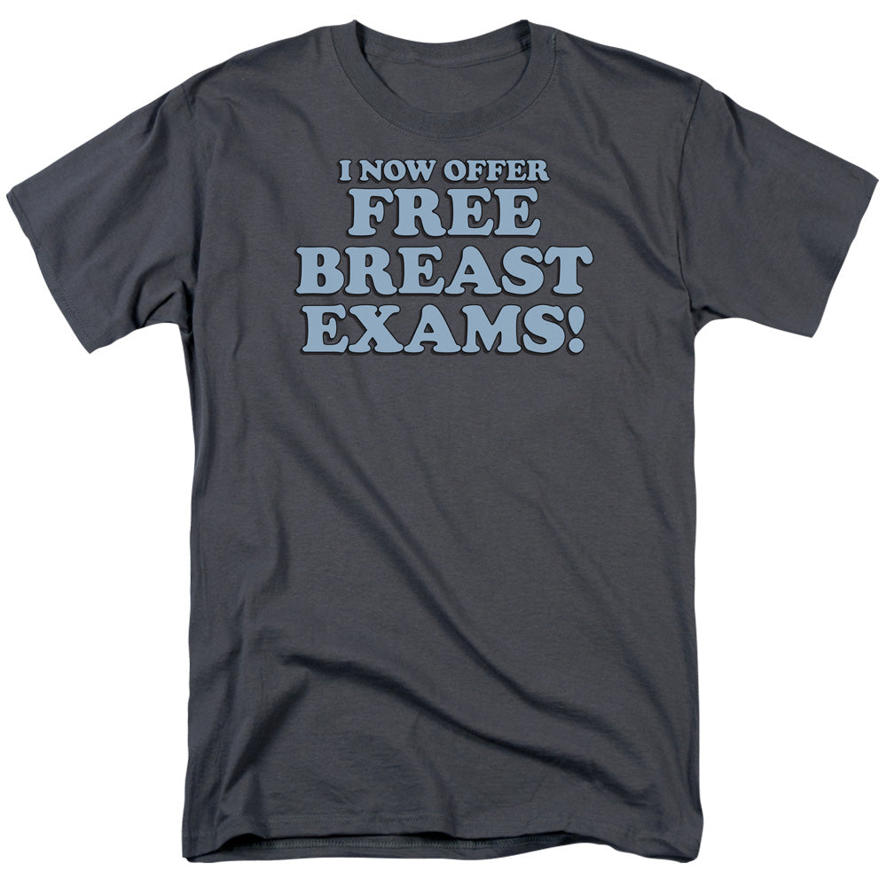 Free Breast Exams - Short Sleeve Adult 18 - 1 - Charcoal T-shirt