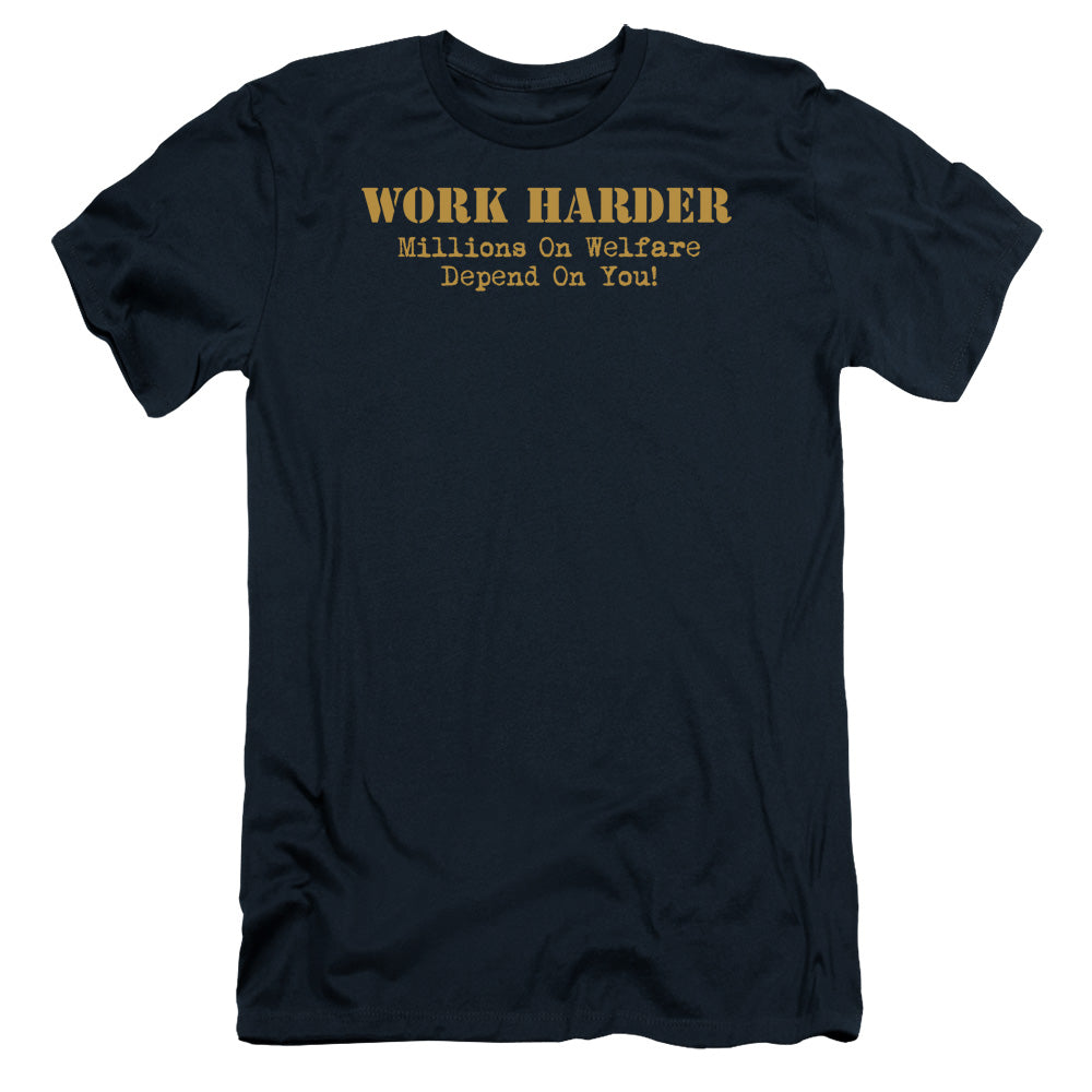 Work Harder - Short Sleeve Adult 30 - 1 - Navy T-shirt