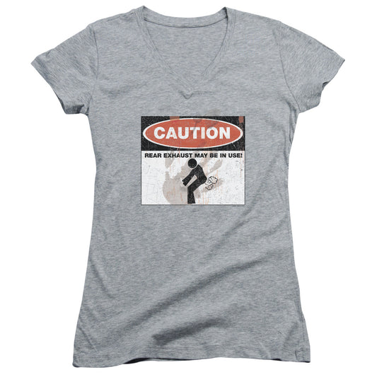 Caution - Junior V-neck - Athletic Heather