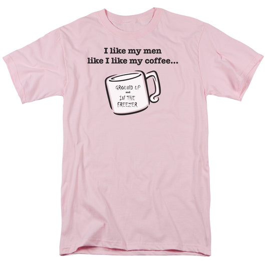Like Men Like Coffee - Short Sleeve Adult 18 - 1 - Pink T-shirt