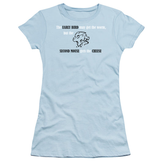 Early Bird - Short Sleeve Junior Sheer - Light Blue T-shirt