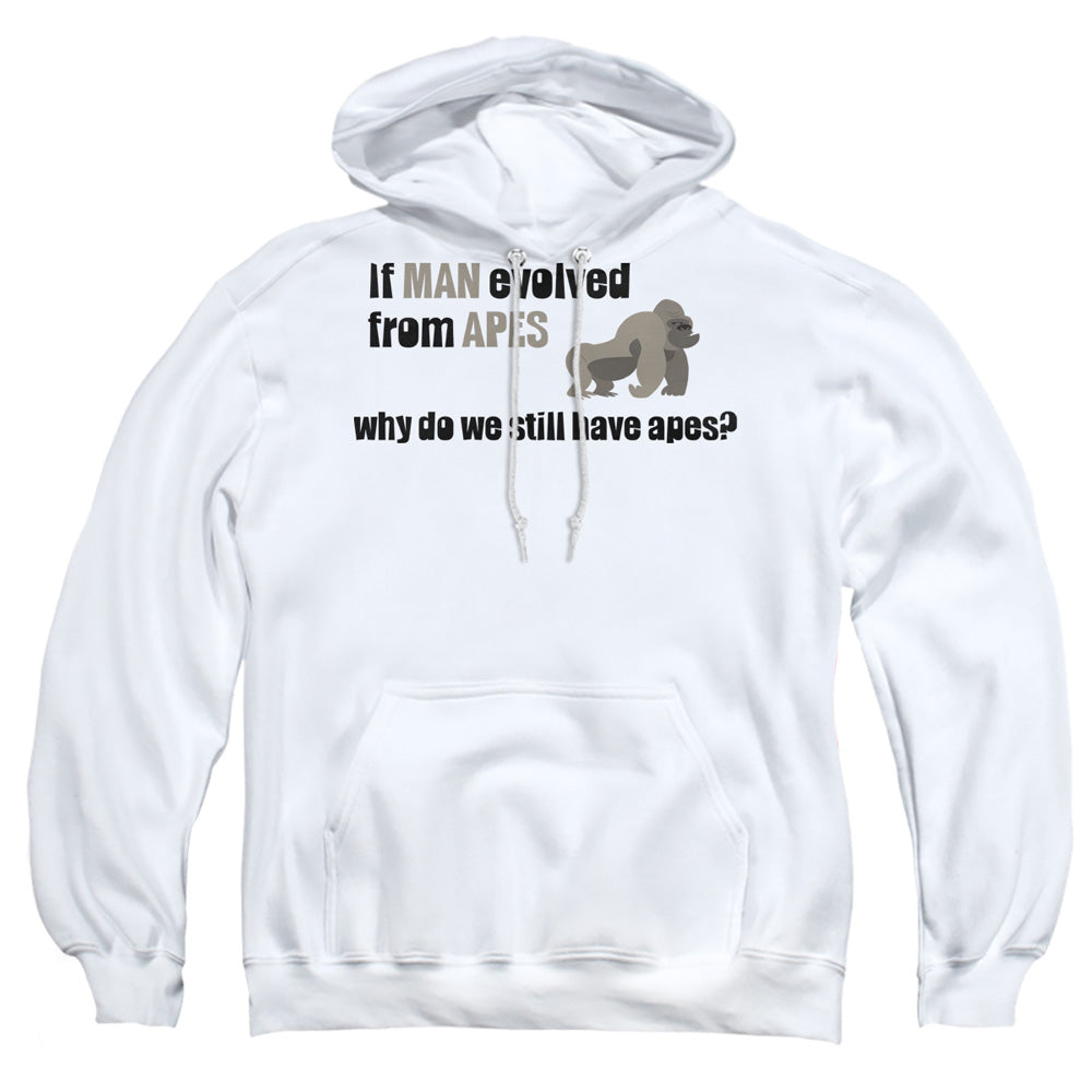 Evolved From Apes - Adult Pull-over Hoodie - White