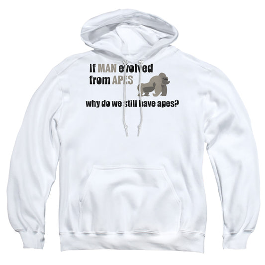 Evolved From Apes - Adult Pull-over Hoodie - White