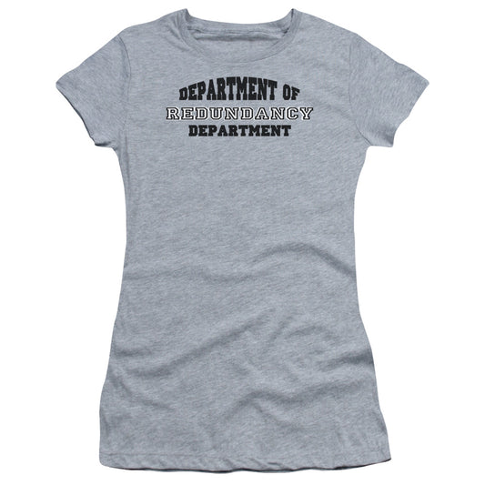 Dept Of Redundancy - Short Sleeve Junior Sheer - Athletic Heather T-shirt