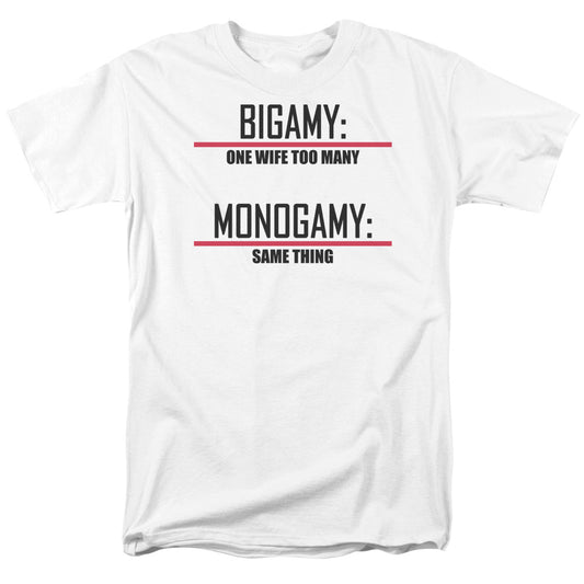 Bigamy & Monogamy - Short Sleeve Adult 18 - 1 - White T-shirt