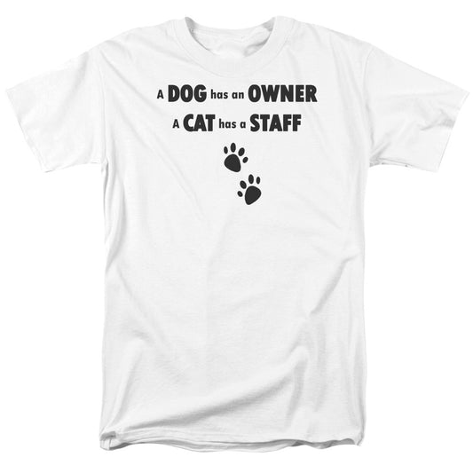 Cat Has A Staff - Short Sleeve Adult 18 - 1 - White T-shirt