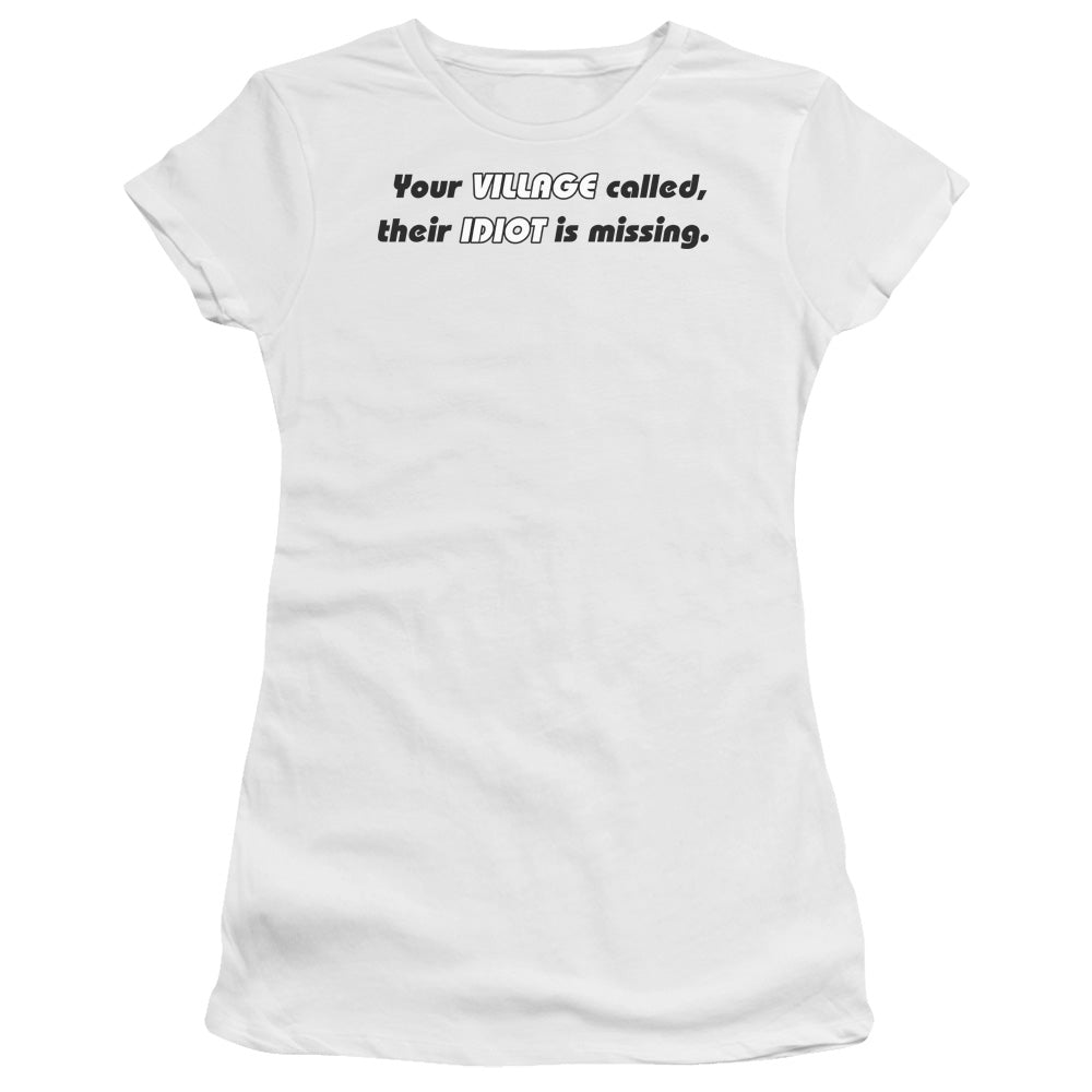 Your Village Called - Short Sleeve Junior Sheer - White T-shirt