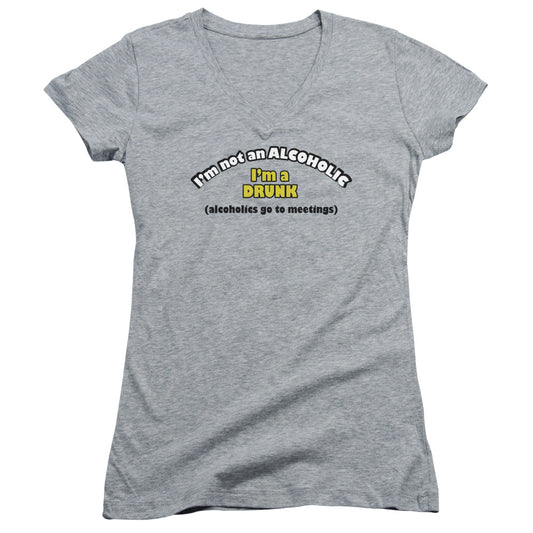 Not An Alcoholic - Junior V-neck - Athletic Heather