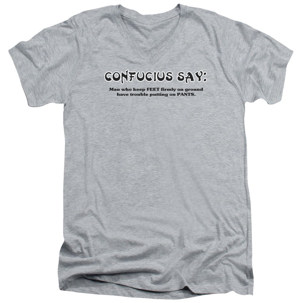 Confucius - Short Sleeve Adult V-neck - Athletic Heather T-shirt