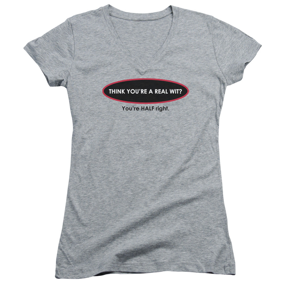 Real Wit - Junior V-neck - Athletic Heather