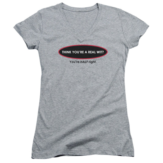 Real Wit - Junior V-neck - Athletic Heather