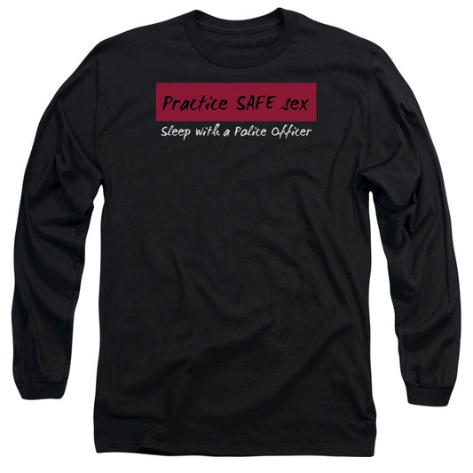 Practice Safe Sex - Long Sleeve Adult 18 - 1 - Black T-shirt