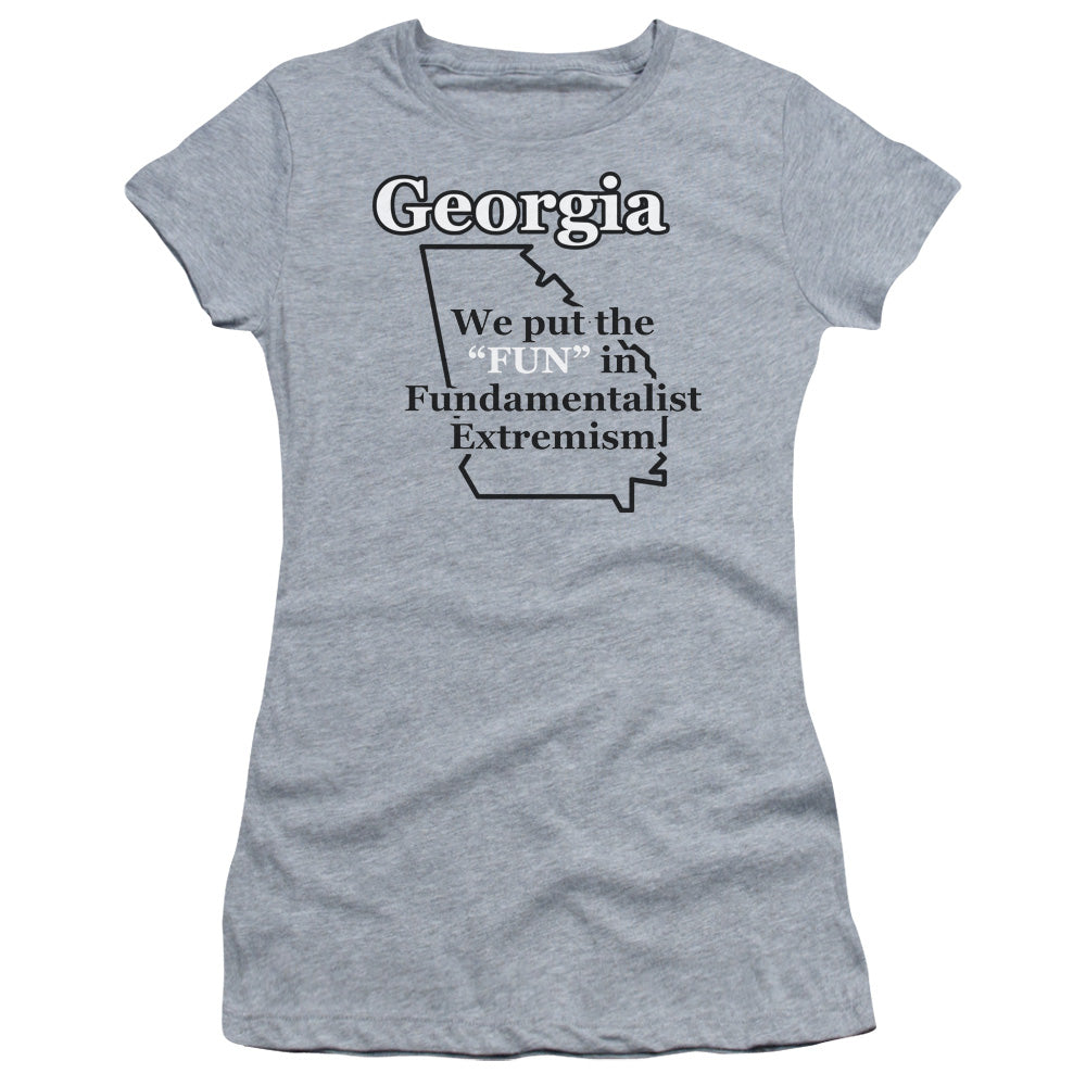 Georgia - Short Sleeve Junior Sheer - Athletic Heather T-shirt