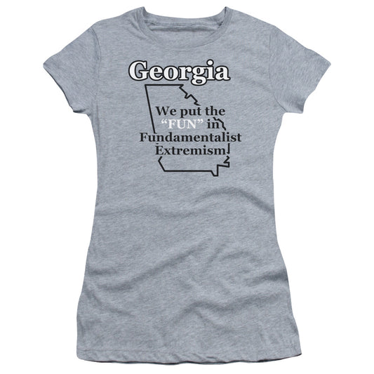 Georgia - Short Sleeve Junior Sheer - Athletic Heather T-shirt