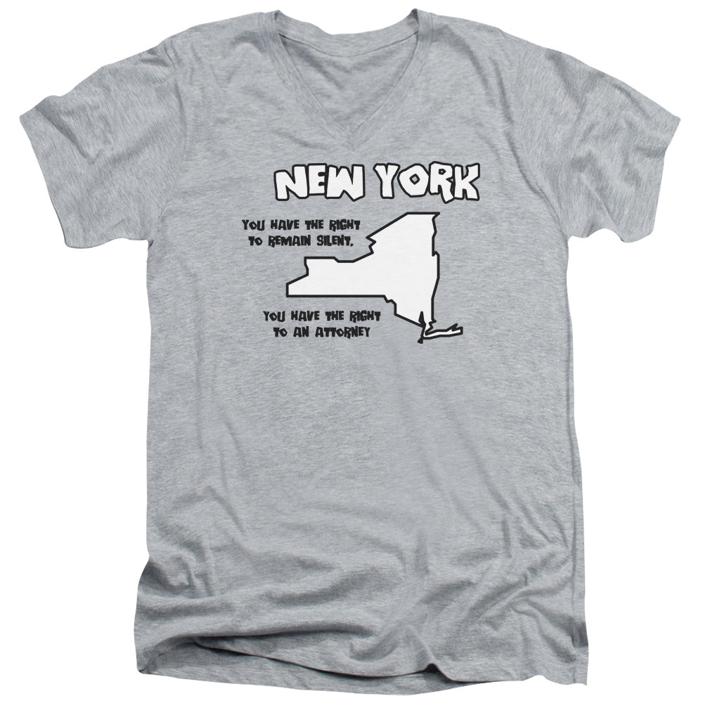 New York - Short Sleeve Adult V-neck - Athletic Heather T-shirt