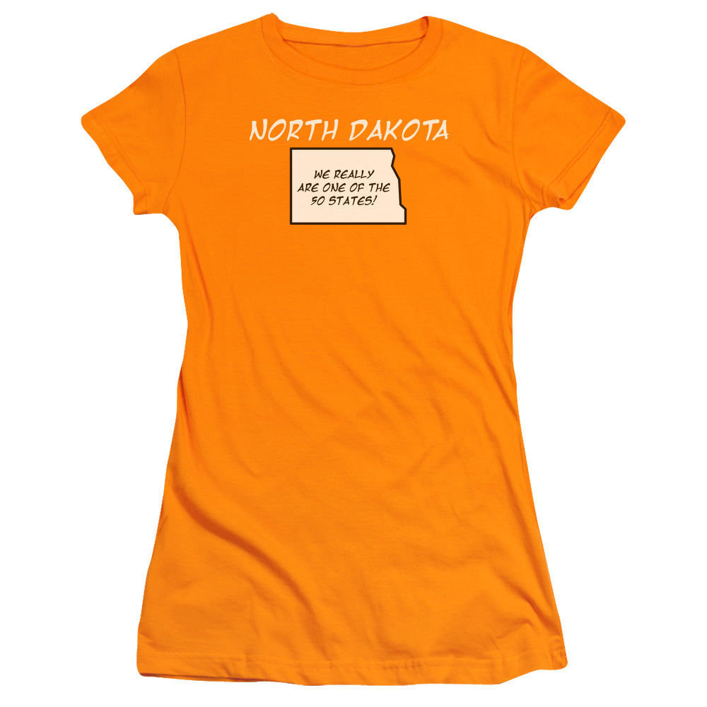 North Dakota - Short Sleeve Junior Sheer - Orange T-shirt
