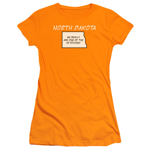North Dakota - Short Sleeve Junior Sheer - Orange T-shirt