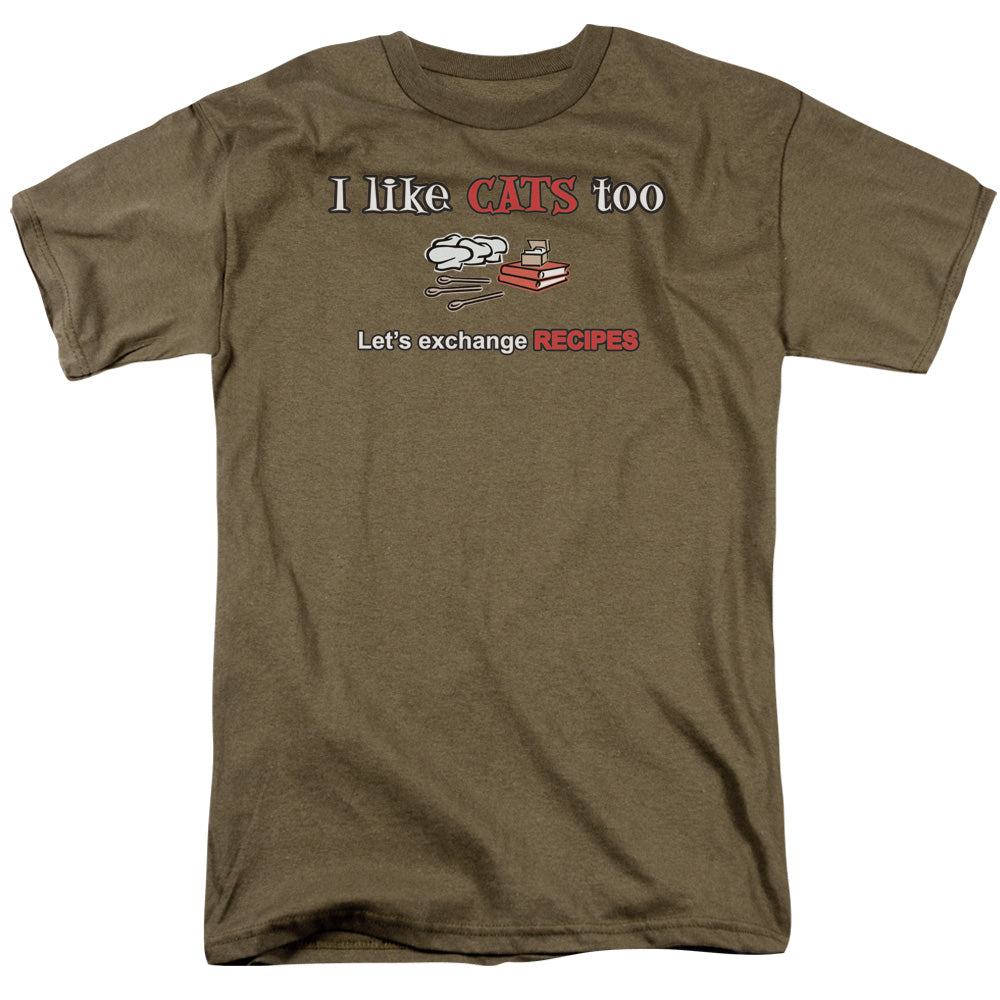 I Like Cats Too - Short Sleeve Adult 18 - 1 - Safari Green T-shirt