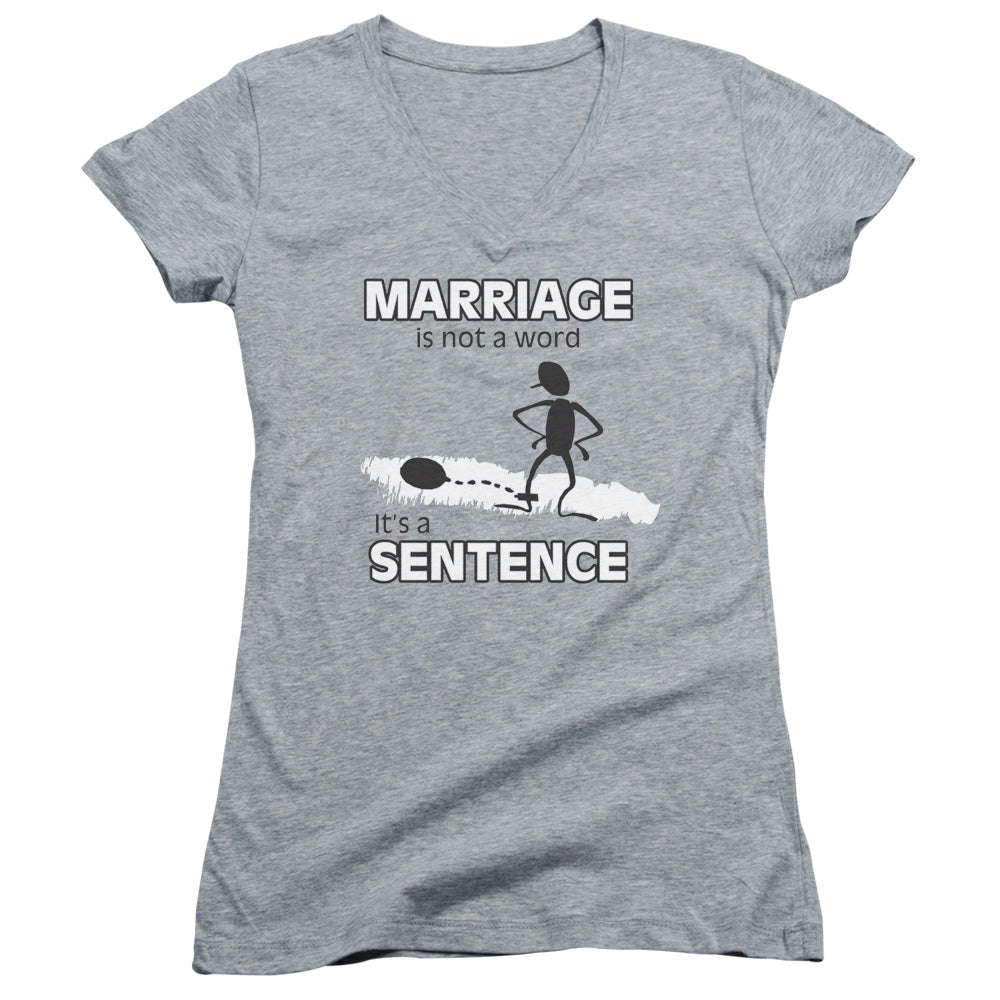 Marriage Sentance - Junior V-neck - Athletic Heather
