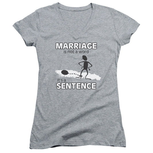 Marriage Sentance - Junior V-neck - Athletic Heather