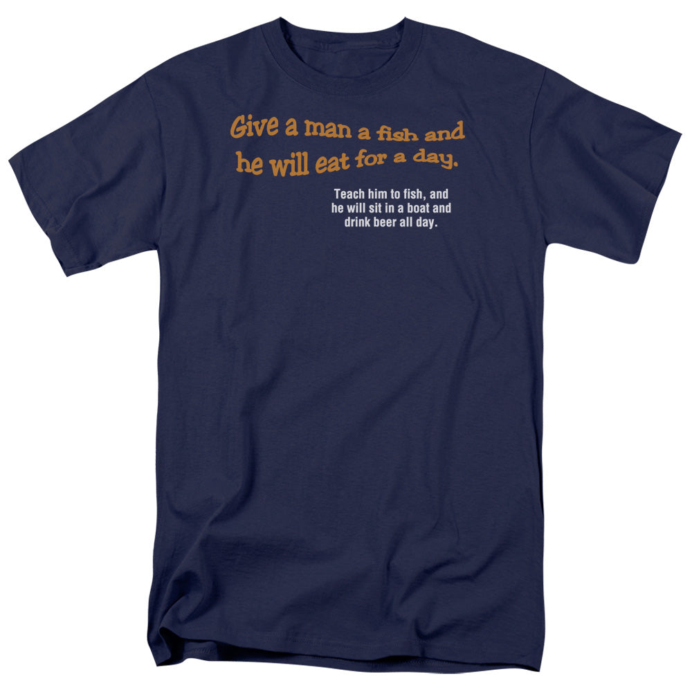Give A Man A Fish - Short Sleeve Adult 18 - 1 - Navy T-shirt