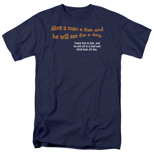 Give A Man A Fish - Short Sleeve Adult 18 - 1 - Navy T-shirt