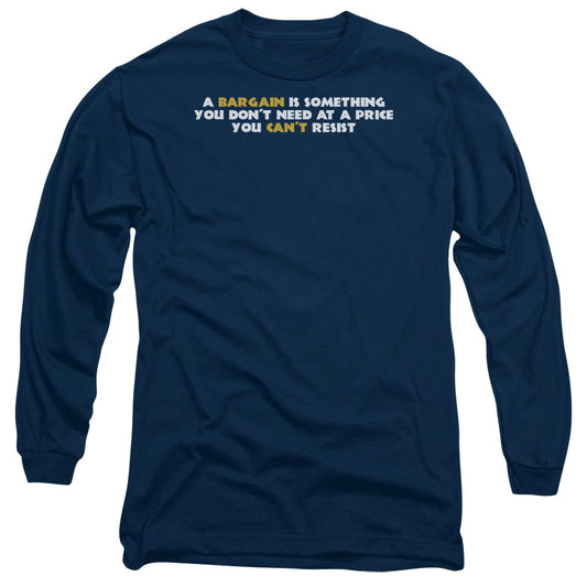 A Bargain - Long Sleeve Adult 18 - 1 - Navy T-shirt