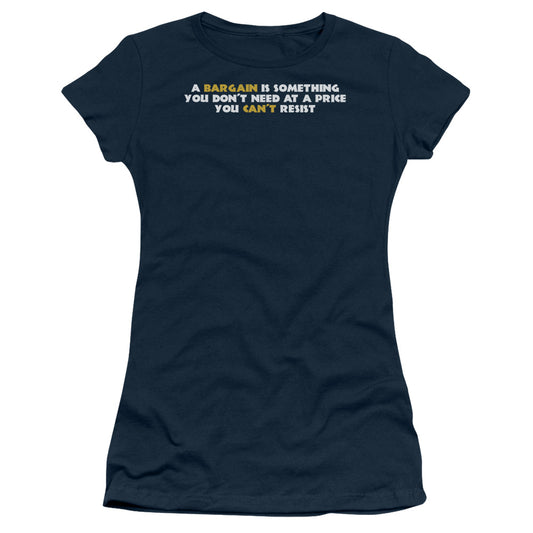 A Bargain - Short Sleeve Junior Sheer - Navy T-shirt